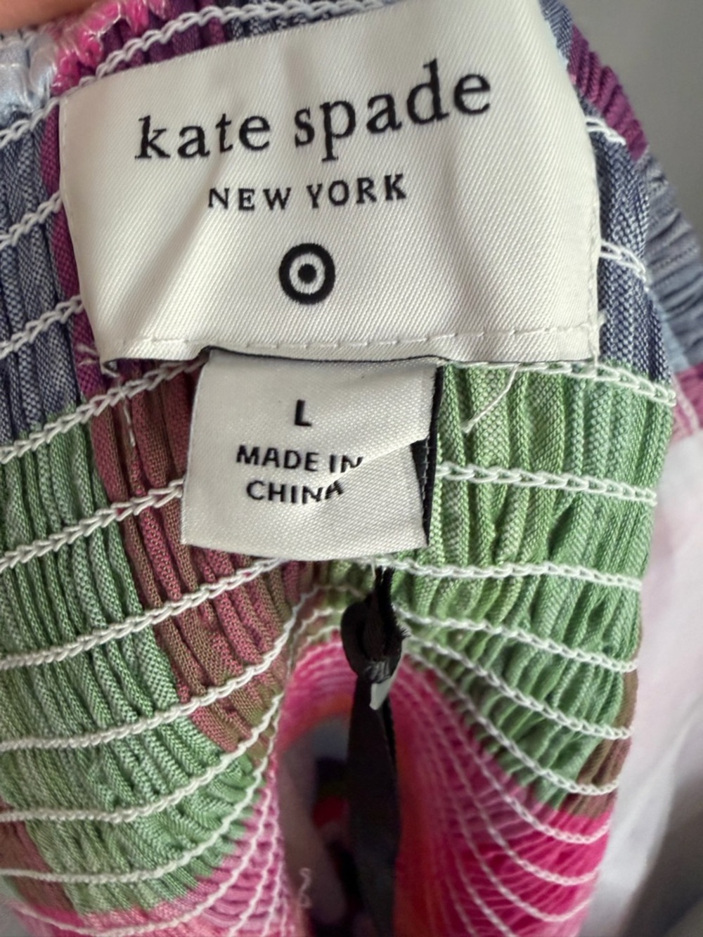 NWT kate spade Pink Multicolor Plaid Midi Dress Size L - Picture 7 of 8